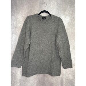 NY&CO Gray LambsWool‎ Blend Crewneck Sweater Kangaroo Pocket Knit Womens Medium